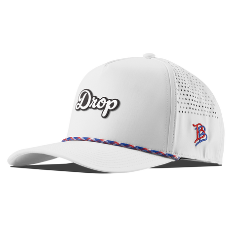Drop Script Curved 5 Panel Rope White RWB