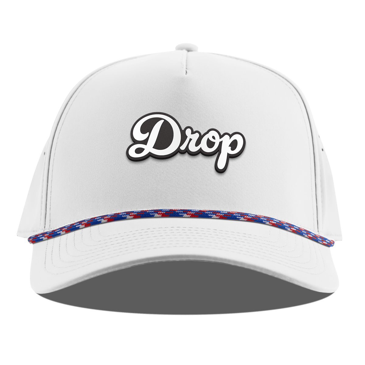 Drop Script Curved 5 Panel Rope White RWB