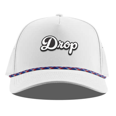 Drop Script Curved 5 Panel Rope White RWB