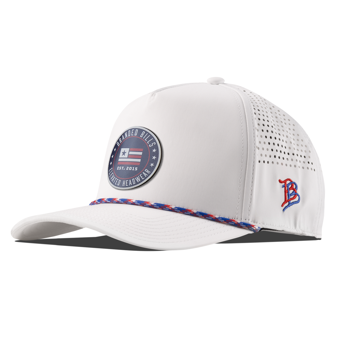 Elevated American Curved 5 Panel Rope White/RWB