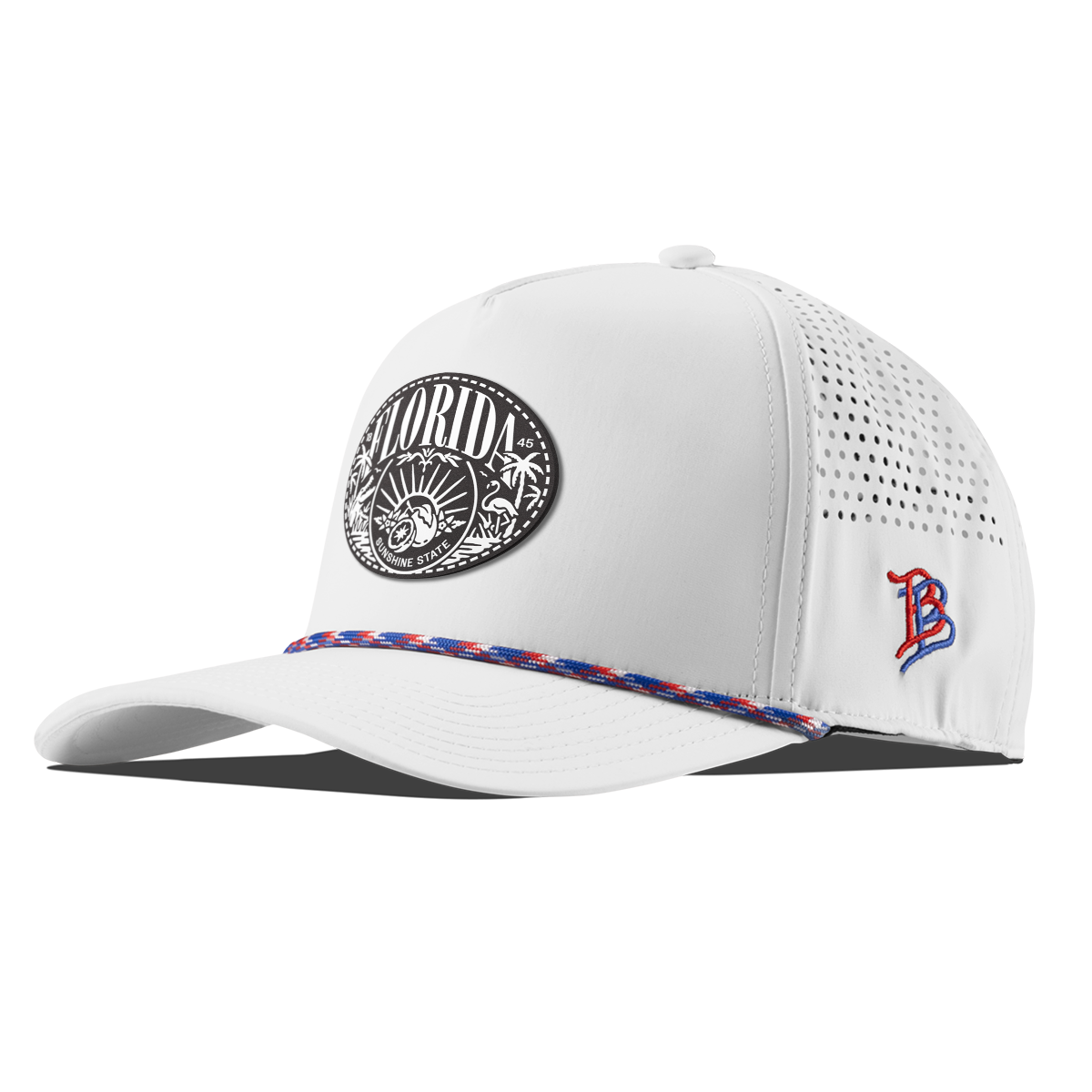 Florida Traveler Curved 5 Panel Rope White RWB