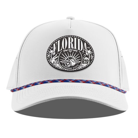 Florida Traveler Curved 5 Panel Rope White RWB