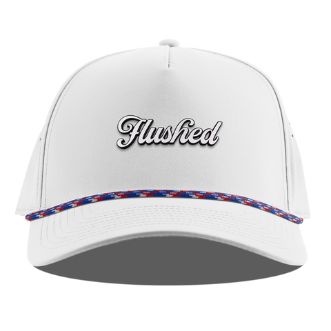 Flushed Script Curved 5 Panel Rope White RWB