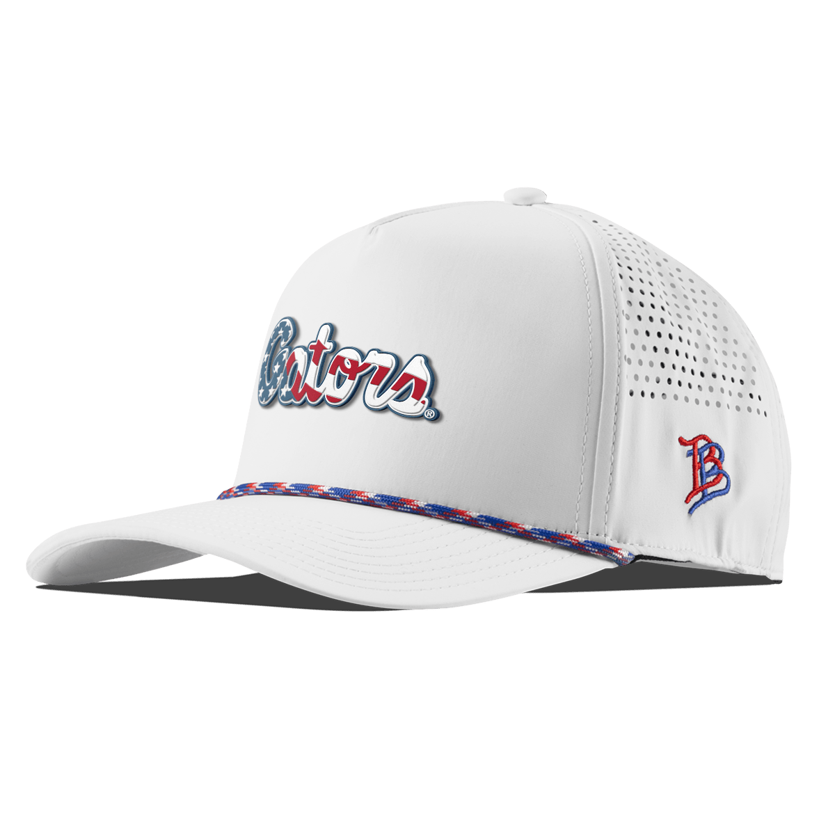 University of Florida "Gators Stars & Stripes" Curved 5 Panel Rope White RWB