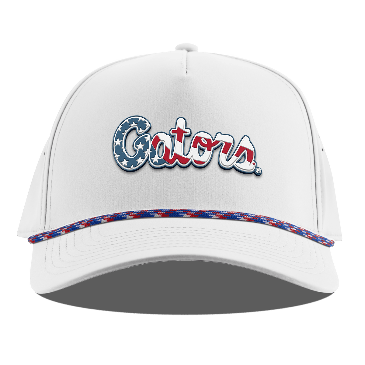 University of Florida "Gators Stars & Stripes" Curved 5 Panel Rope White RWB