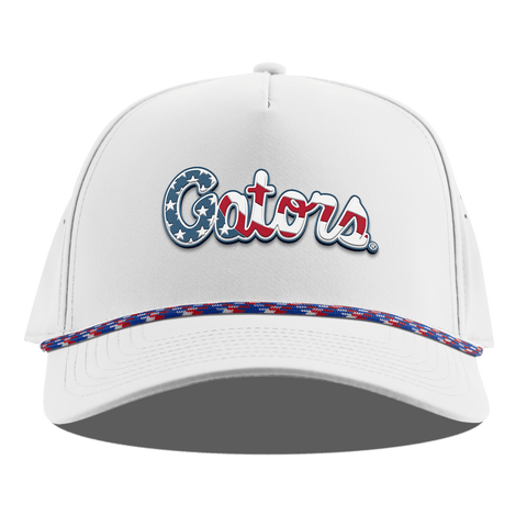 University of Florida "Gators Stars & Stripes" Curved 5 Panel Rope White RWB