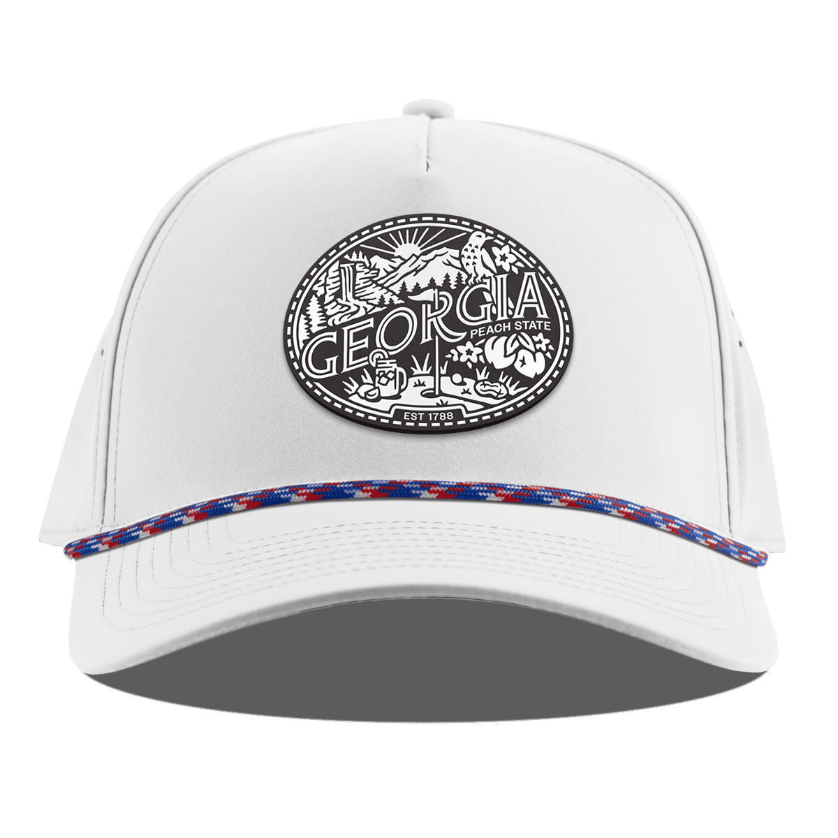 Georgia Traveler Curved 5 Panel Rope White RWB