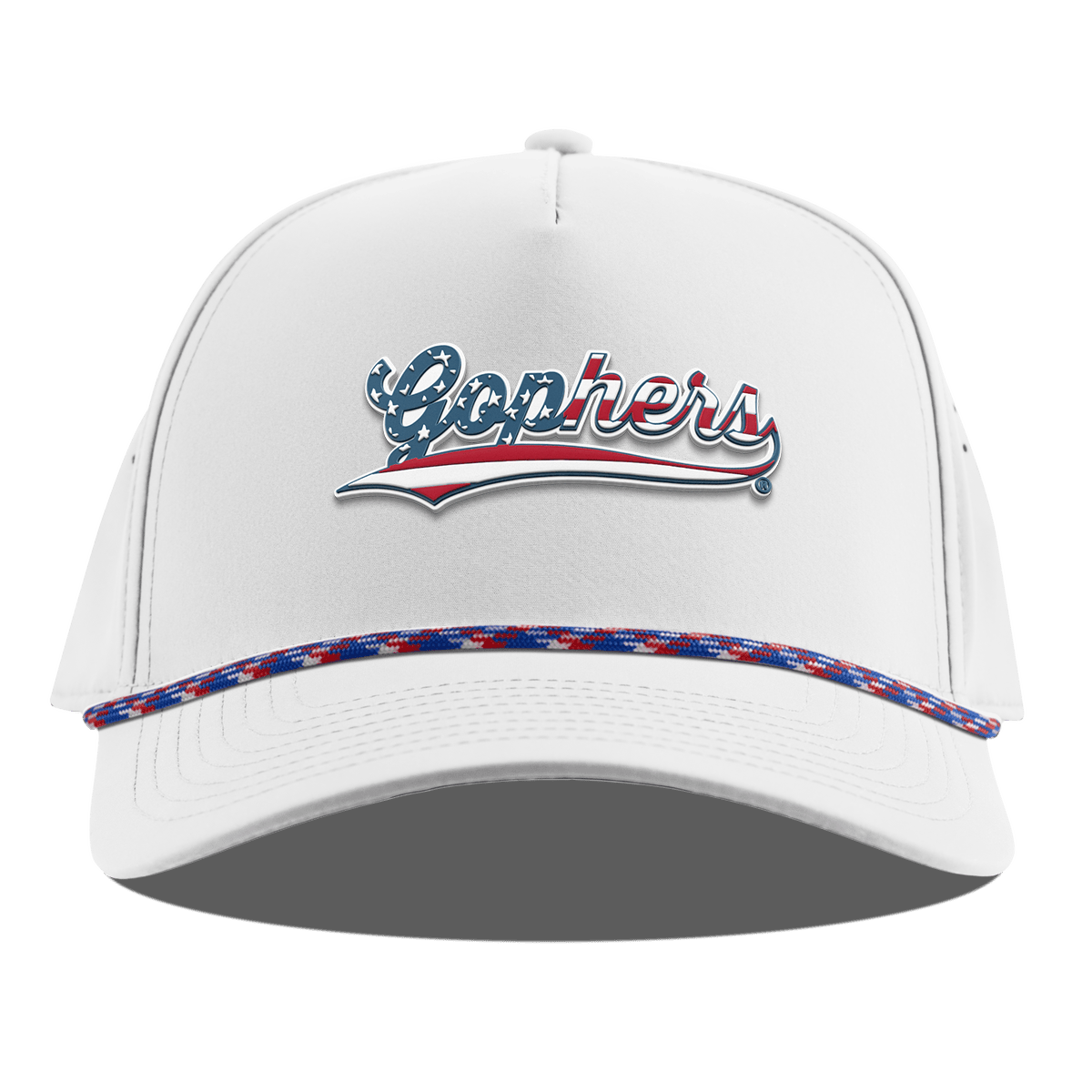 University of Minnesota "Gophers Stars & Stripes" Curved 5 Panel Rope White RWB