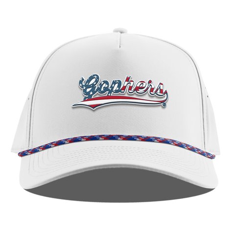 University of Minnesota "Gophers Stars & Stripes" Curved 5 Panel Rope White RWB