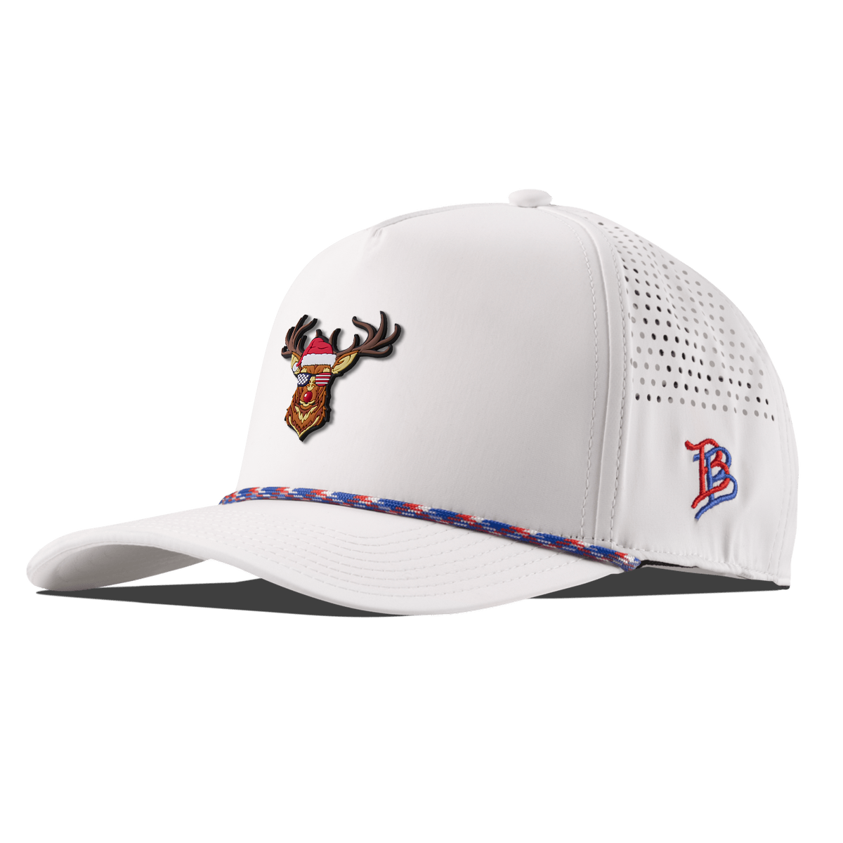 Party Reindeer Curved 5 Panel Rope White/RWB