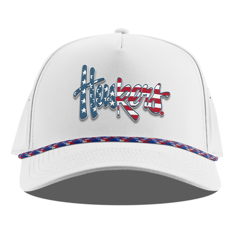 University of Nebraska "Huskers Stars & Stripes" Curved 5 Panel Rope White RWB