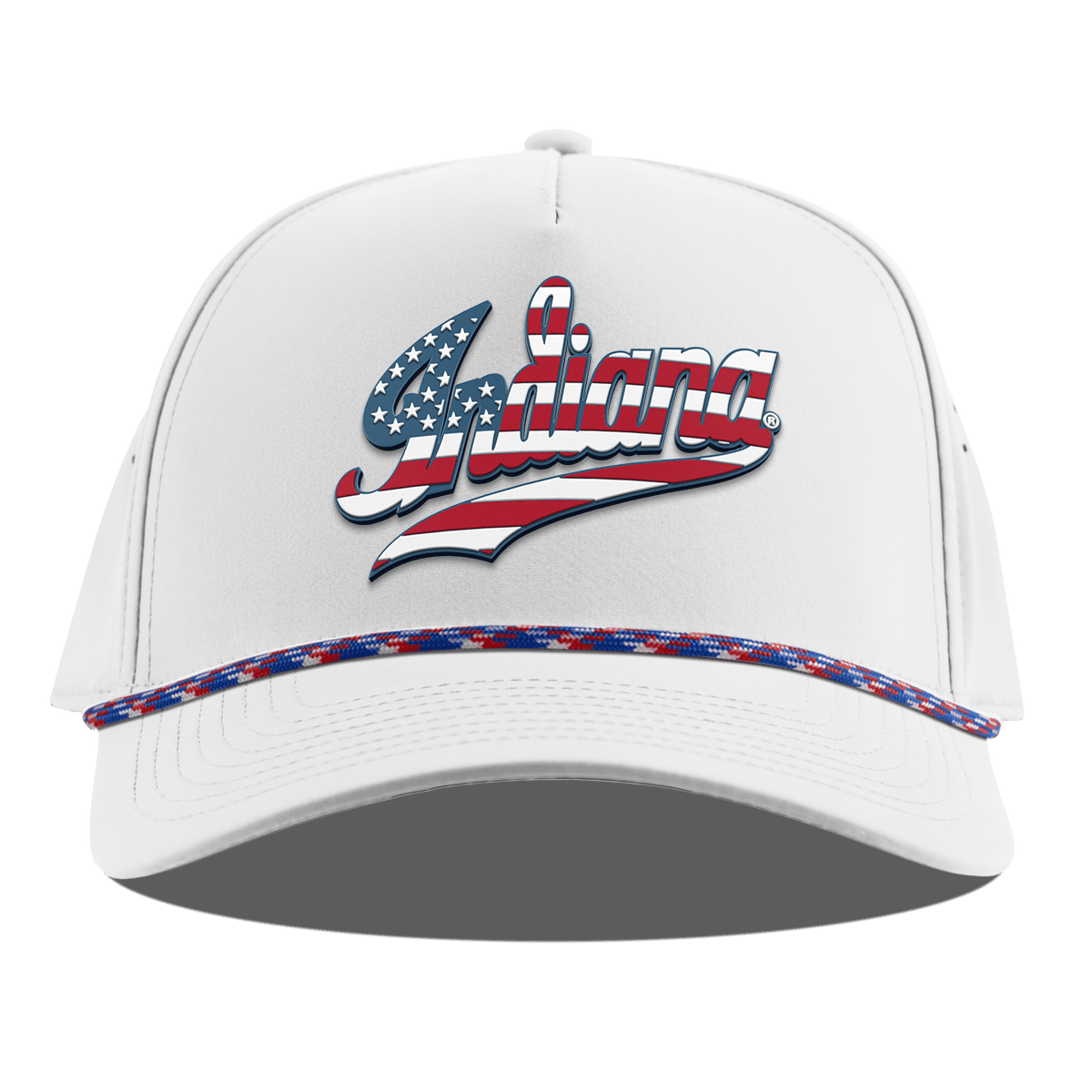 Indiana University "Indiana Stars & Stripes" Curved 5 Panel Rope White RWB