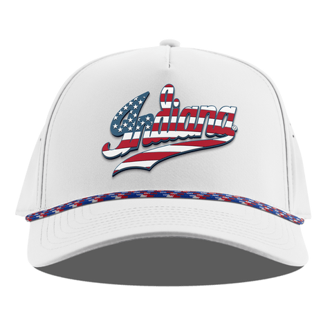 Indiana University "Indiana Stars & Stripes" Curved 5 Panel Rope White RWB