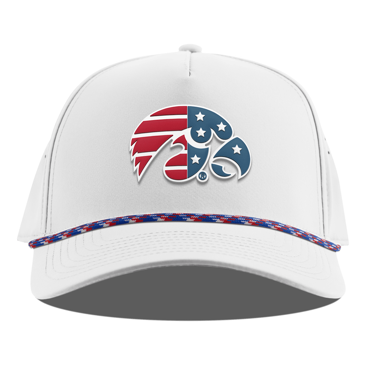 University of Iowa "Iowa Stars & Stripes" Curved 5 Panel Rope White RWB