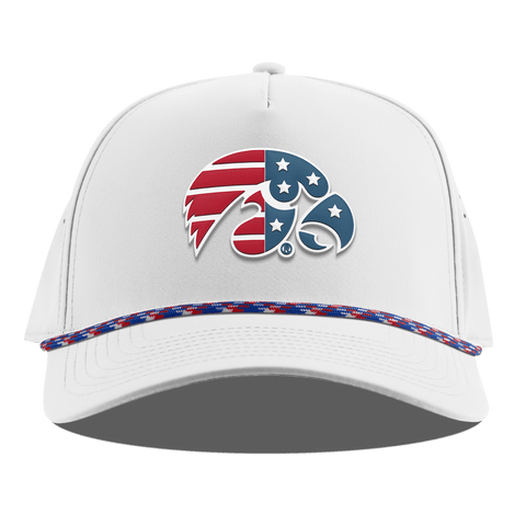 University of Iowa "Iowa Stars & Stripes" Curved 5 Panel Rope White RWB