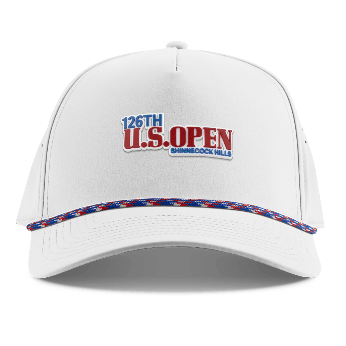 2026 U.S. Open Color Stacked Curved 5 Panel Rope White RWB
