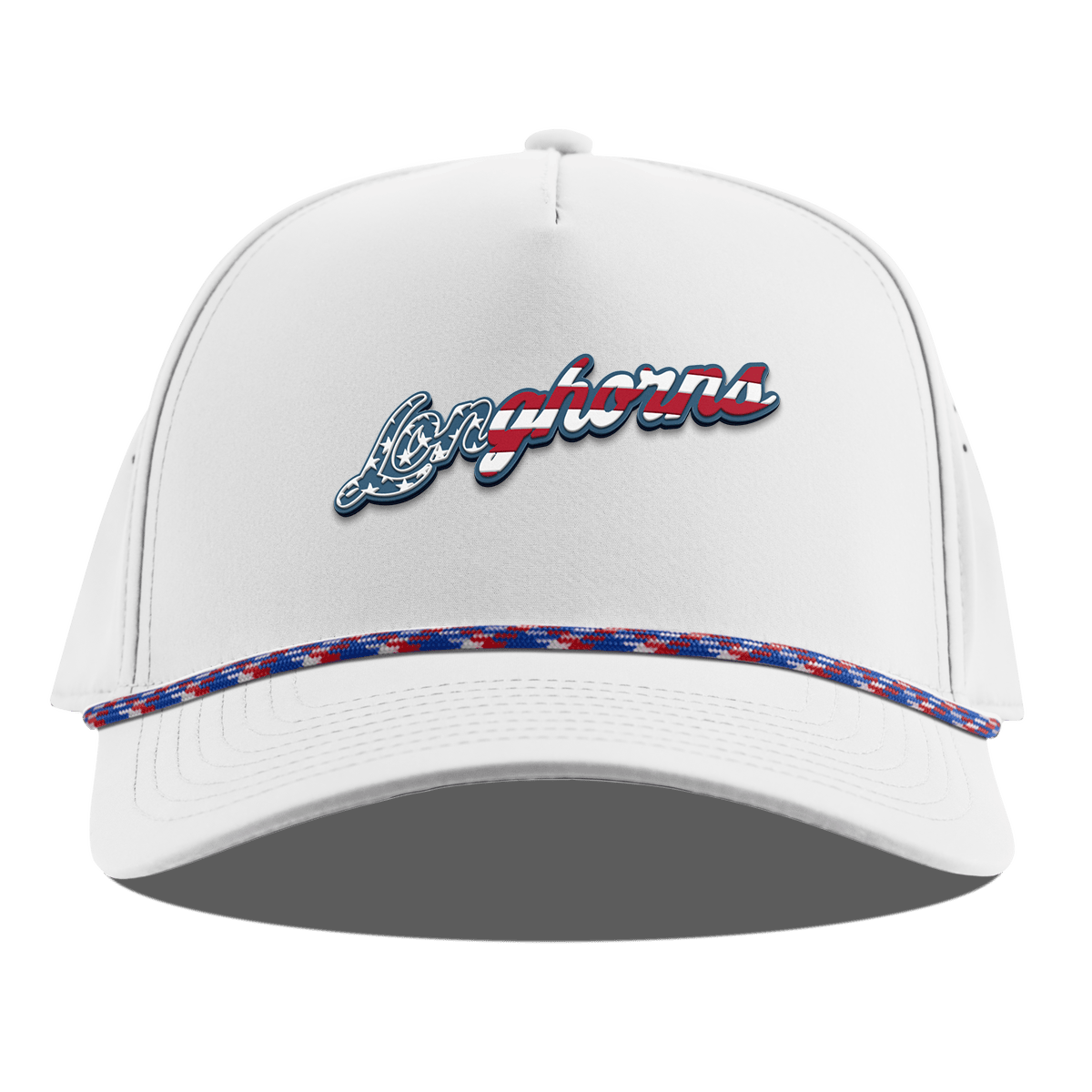 University of Texas "Longhorns Stars & Stripes" Curved 5 Panel Rope White RWB