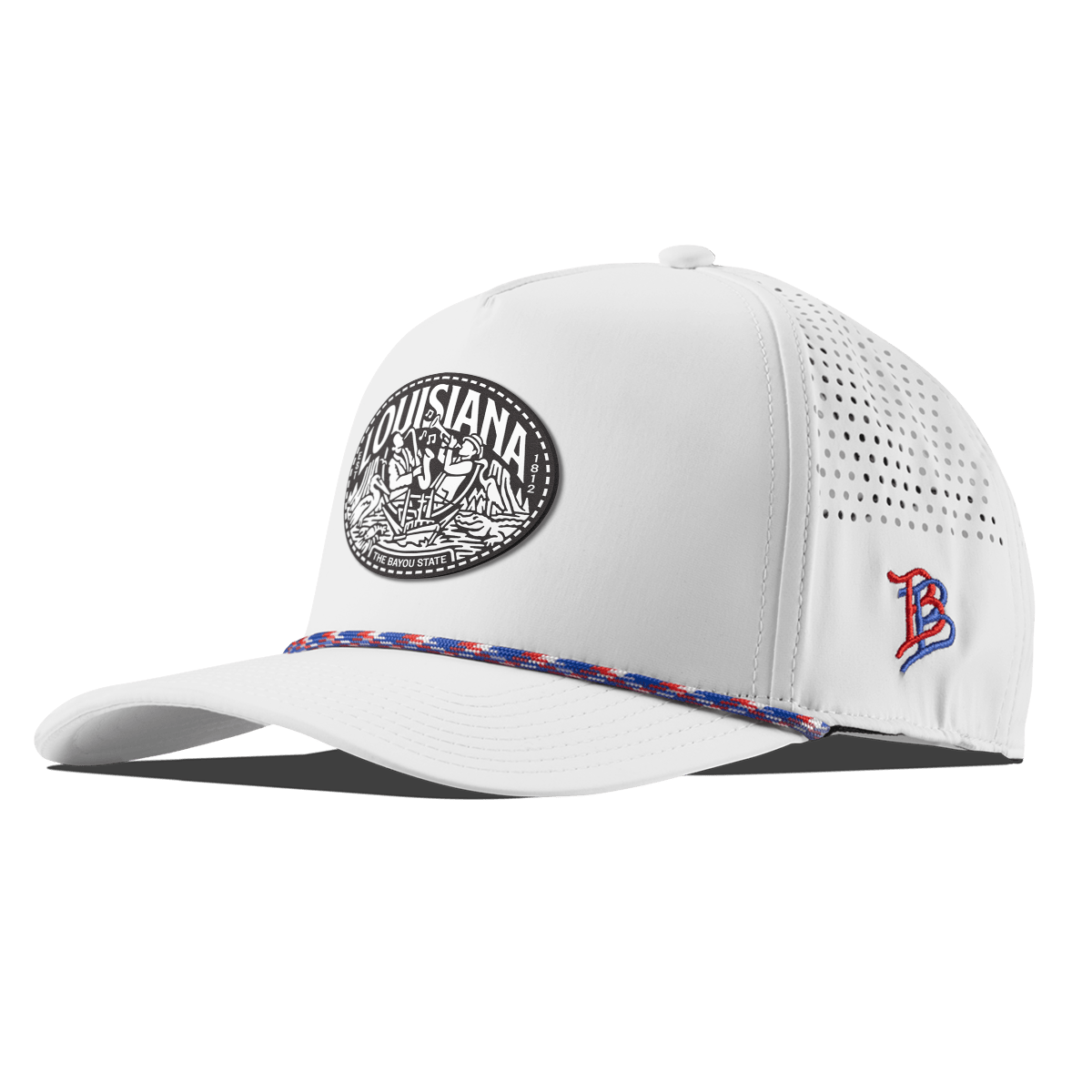 Louisiana Traveler Curved 5 Panel Rope White RWB
