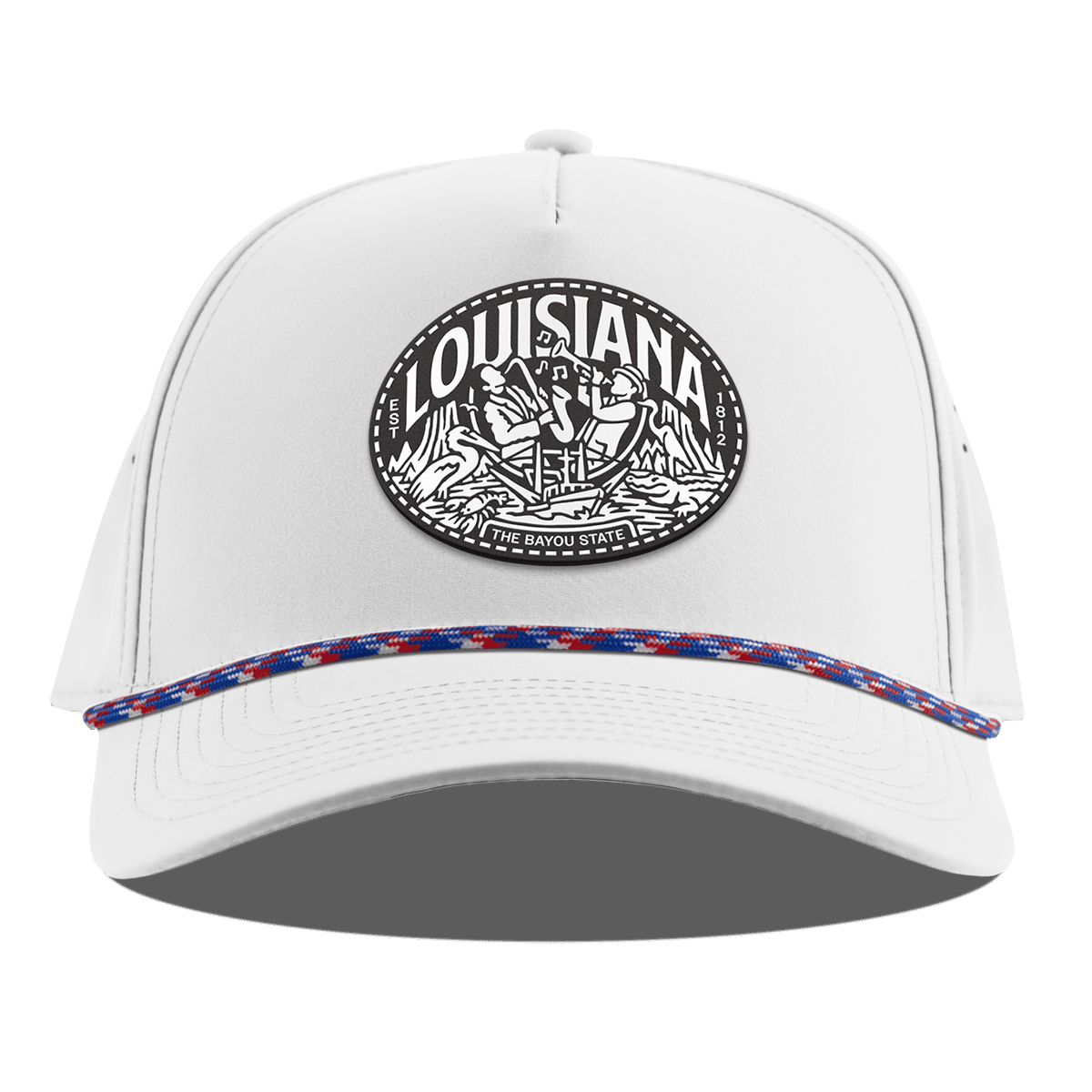 Louisiana Traveler Curved 5 Panel Rope White RWB