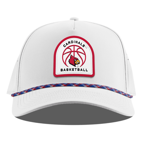 University of Louisville "Louisville Basketball" Curved 5 Panel Rope White RWB