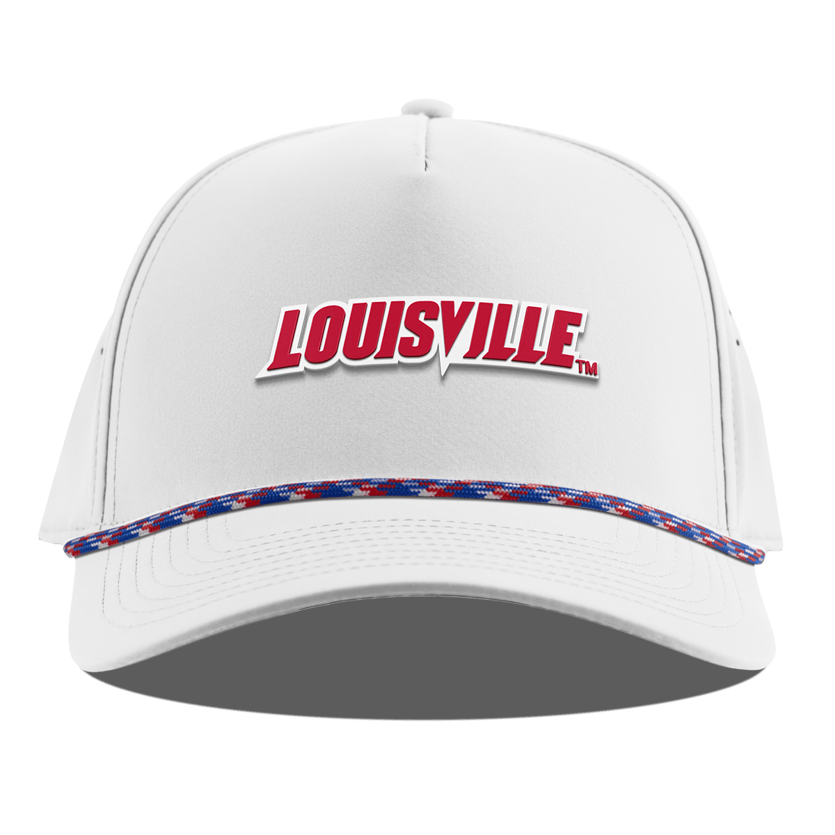 University of Louisville "Louisville Block" Curved 5 Panel Rope White RWB