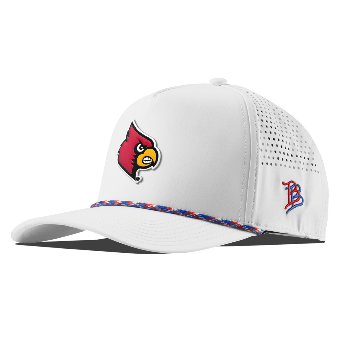 University of Louisville "Louisville Team Logo" Curved 5 Panel Rope White RWB