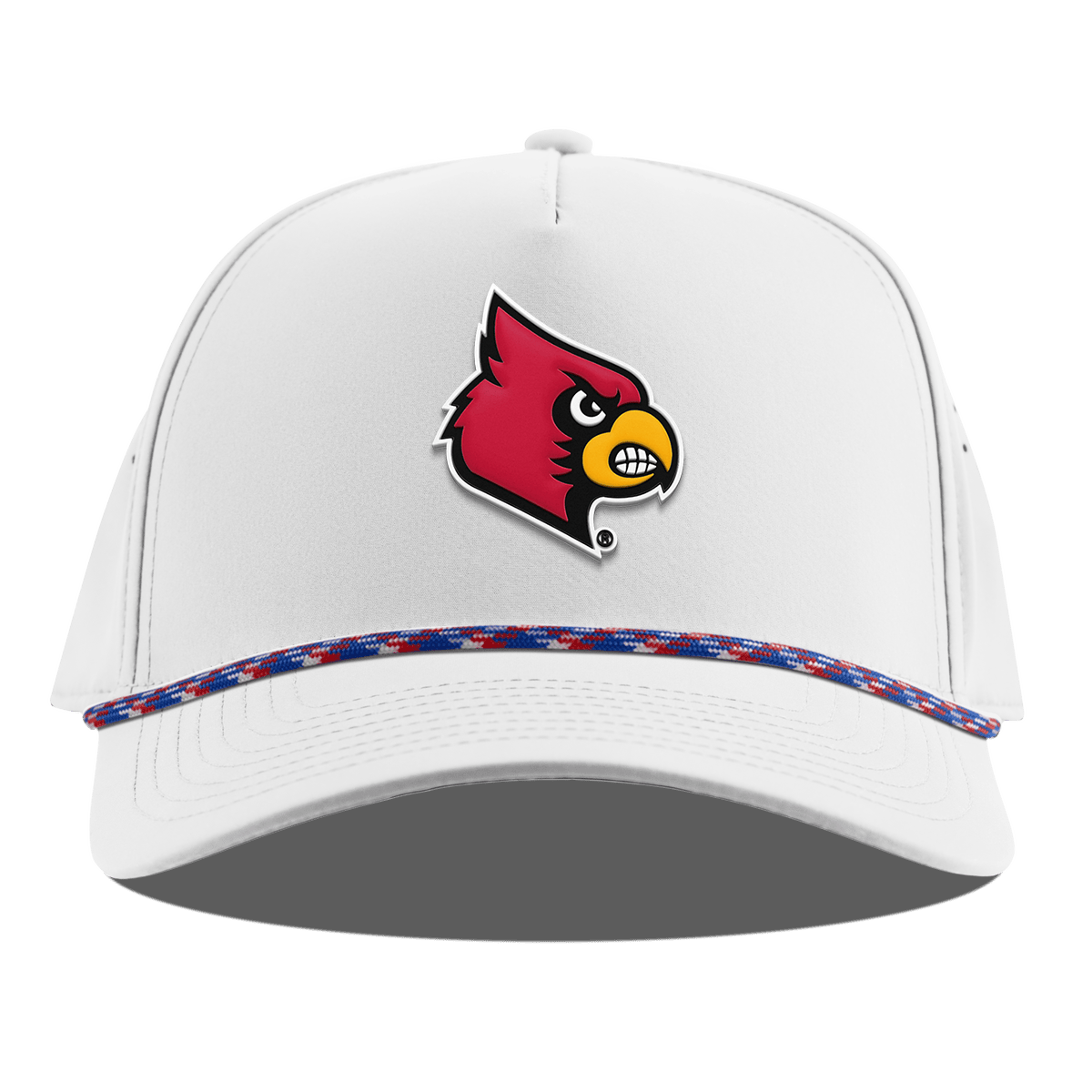 University of Louisville "Louisville Team Logo" Curved 5 Panel Rope White RWB