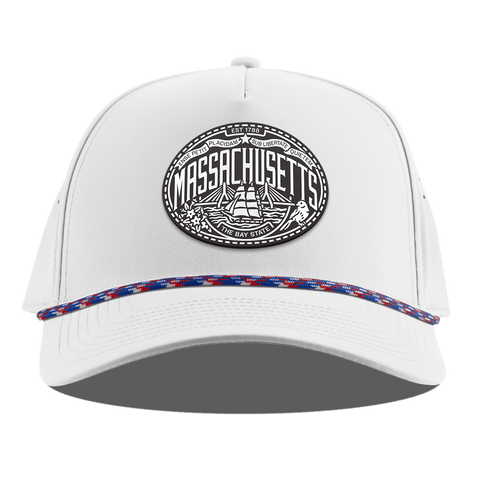 Massachusetts Traveler Curved 5 Panel Rope White RWB