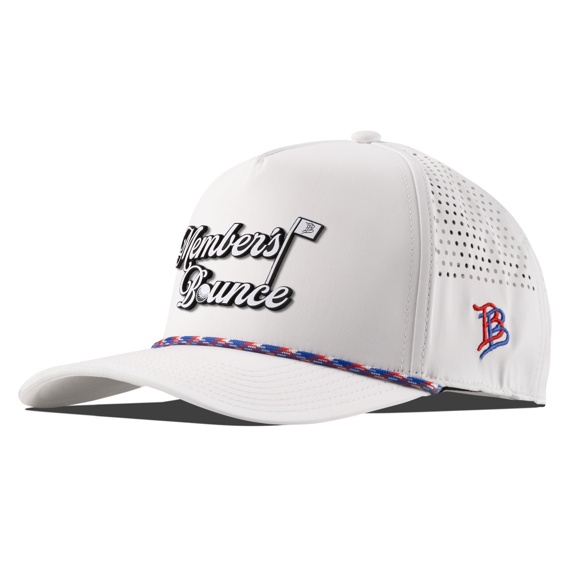 Member's Bounce Curved 5 Panel Rope White/RWB