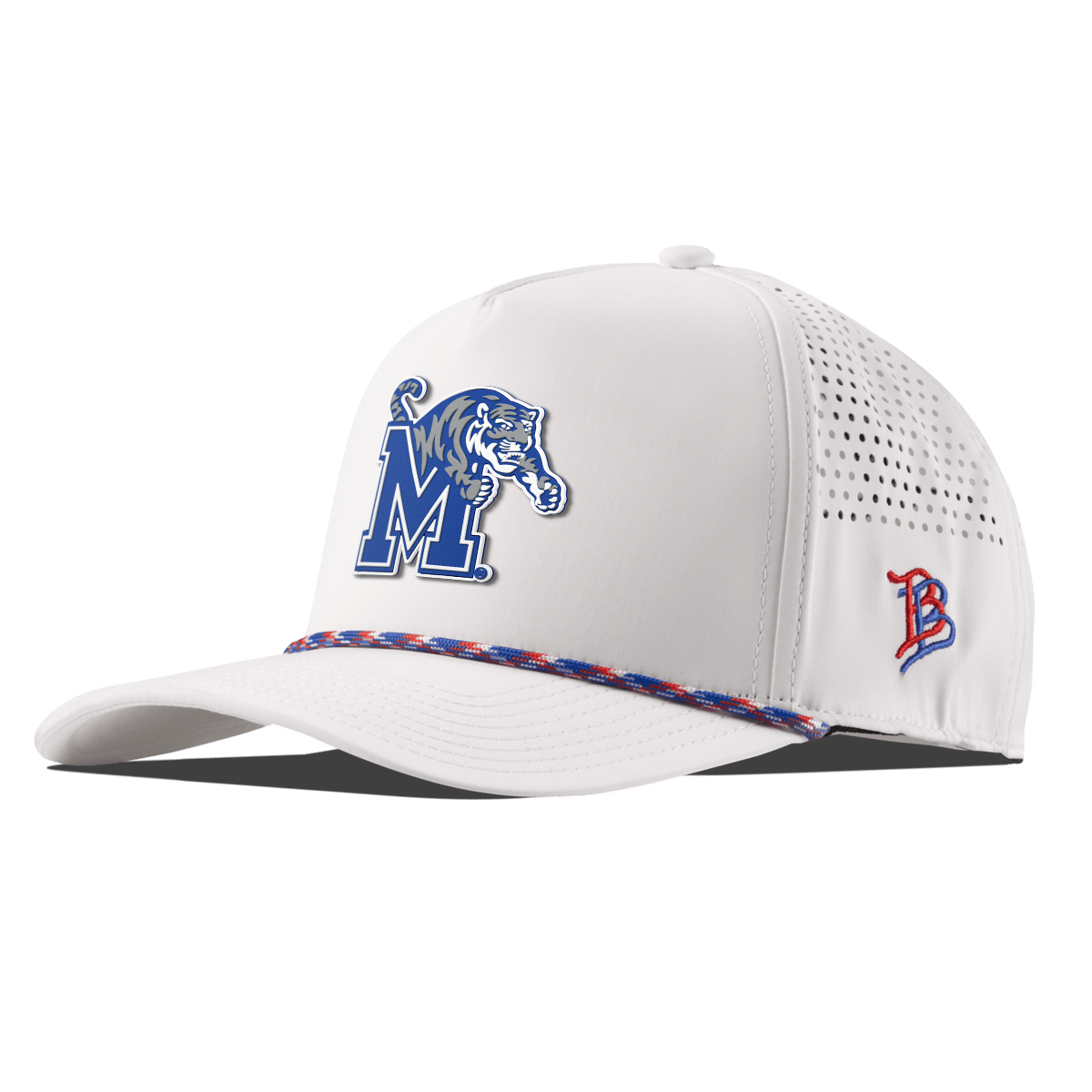 University of Memphis "Memphis Team Logo" Curved 5 Panel Rope White RWB