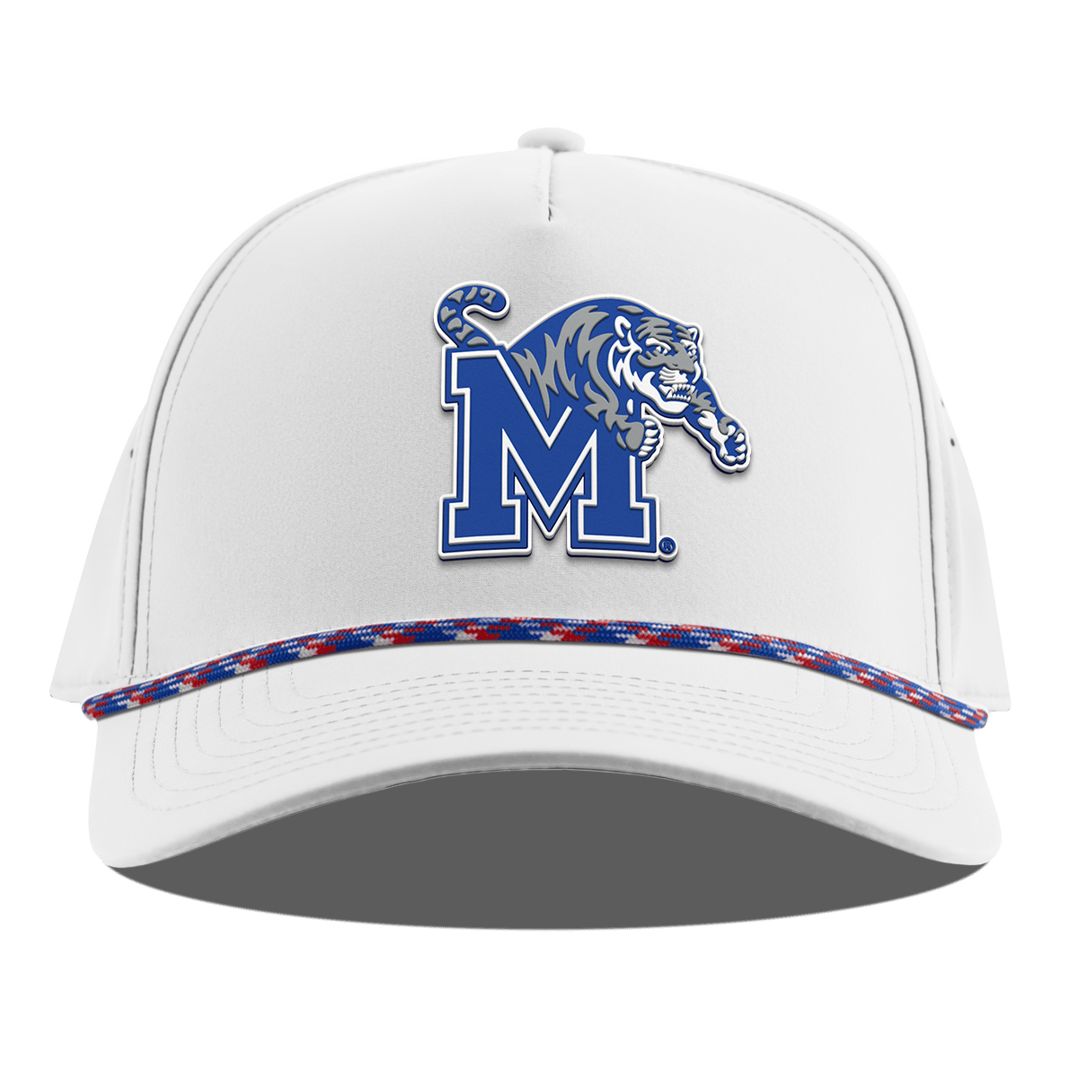 University of Memphis "Memphis Team Logo" Curved 5 Panel Rope White RWB