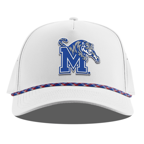 University of Memphis "Memphis Team Logo" Curved 5 Panel Rope White RWB