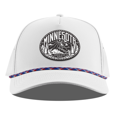 Minnesota Traveler Curved 5 Panel Rope White RWB