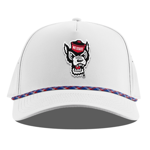 North Carolina State "NC State Team Logo" Curved 5 Panel Rope White RWB