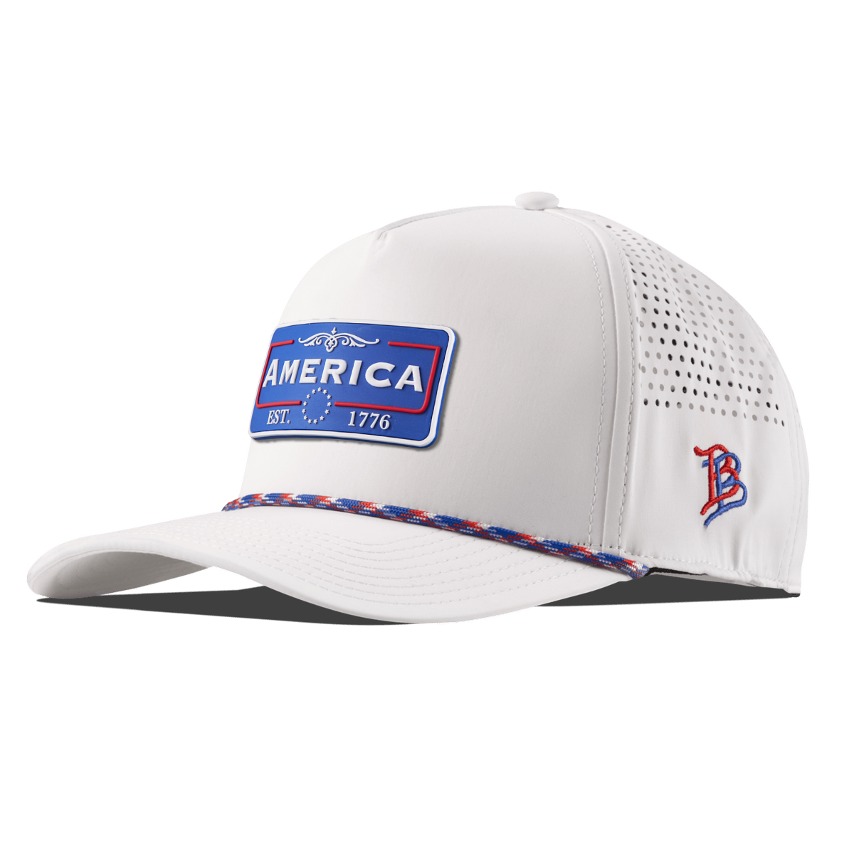 National Pride Curved 5 Panel Rope White/RWB