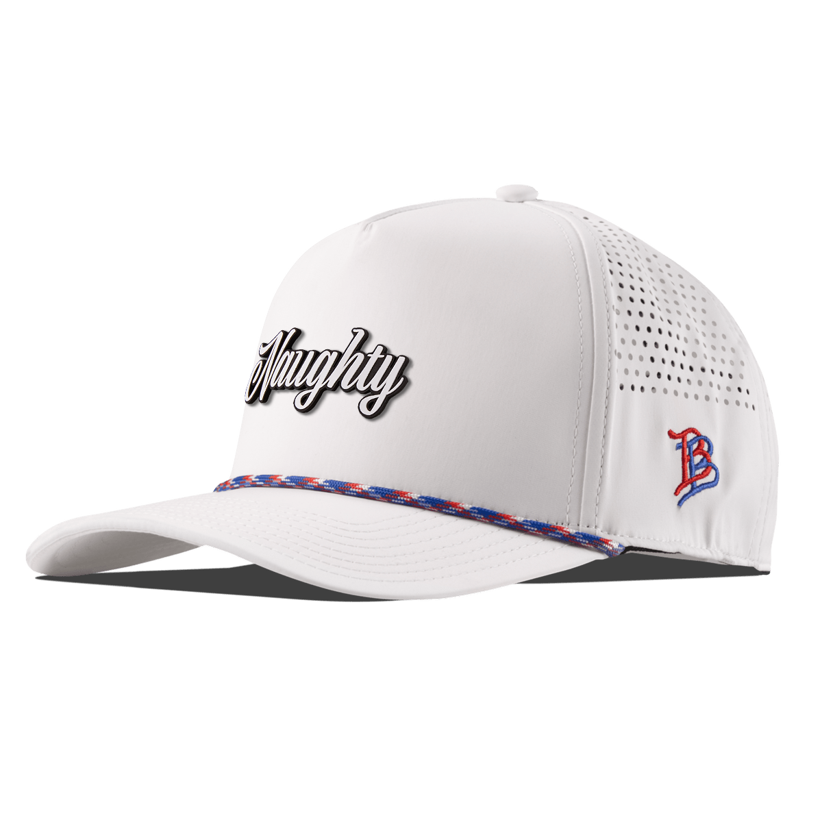 Naughty Curved 5 Panel Rope White/RWB