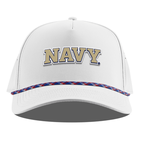United States Naval Academy "Naval Academy Block" Curved 5 Panel Rope White RWB