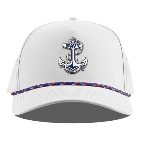 United States Naval Academy "Naval Academy Midshipman" Curved 5 Panel Rope White RWB