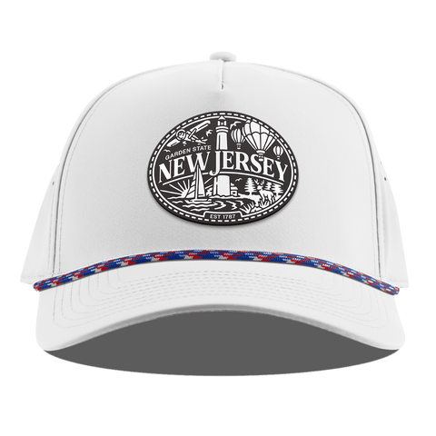 New Jersey Traveler Curved 5 Panel Rope White RWB