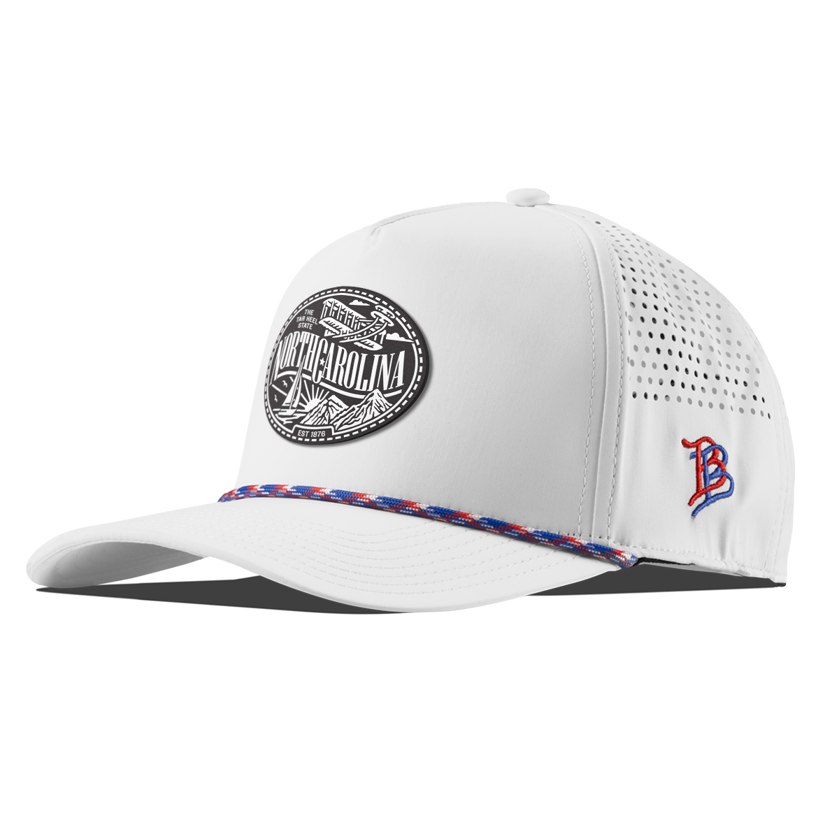 North Carolina Traveler Curved 5 Panel Rope White RWB