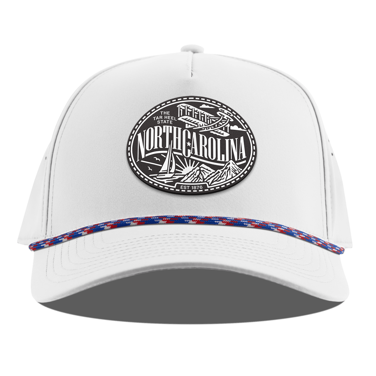 North Carolina Traveler Curved 5 Panel Rope White RWB