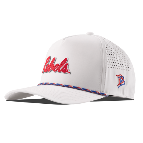 University of Mississippi "Ole Miss Crimson Rebels" Curved 5 Panel Rope White RWB