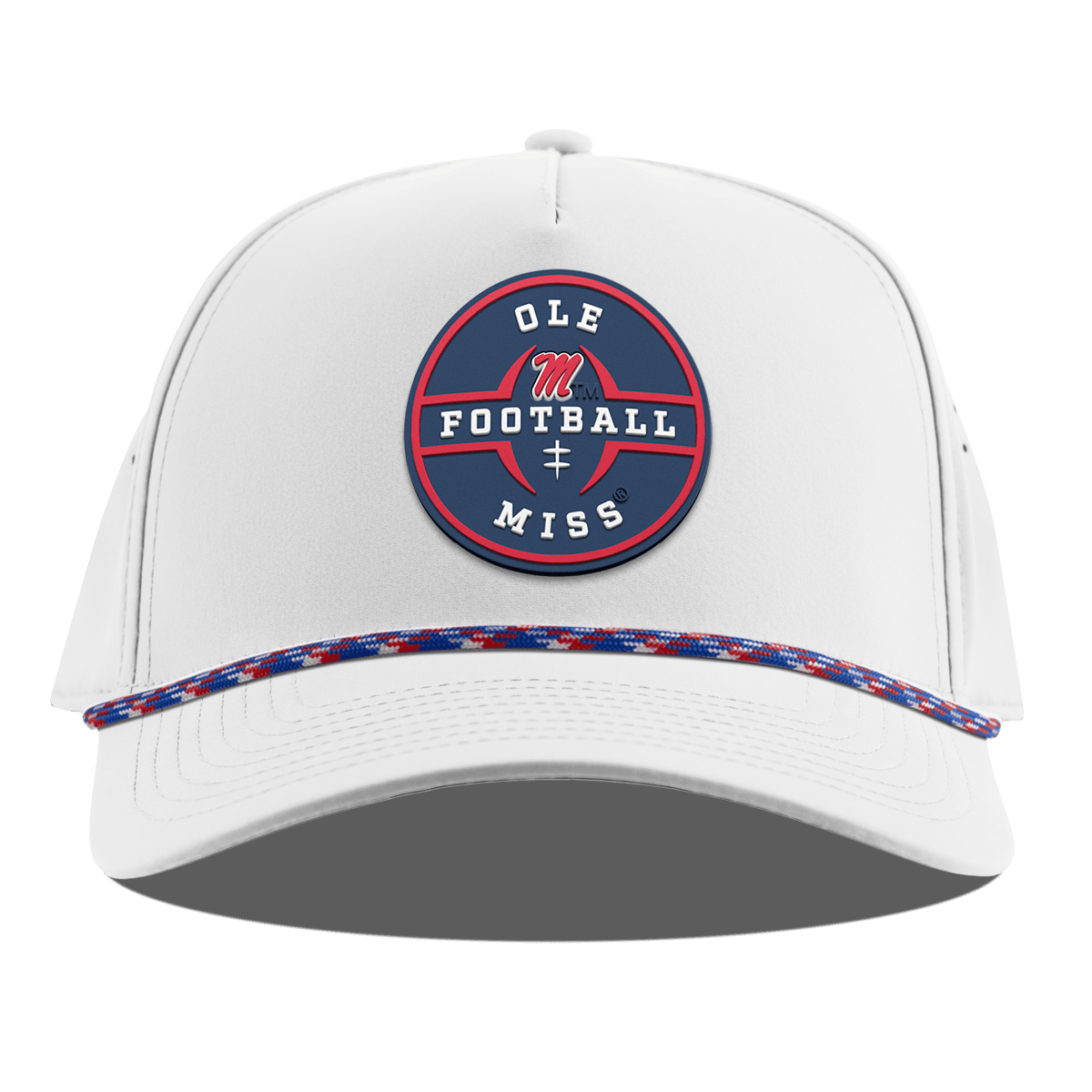 University of Mississippi "Ole Miss Football Legacy" Curved 5 Panel Rope White RWB