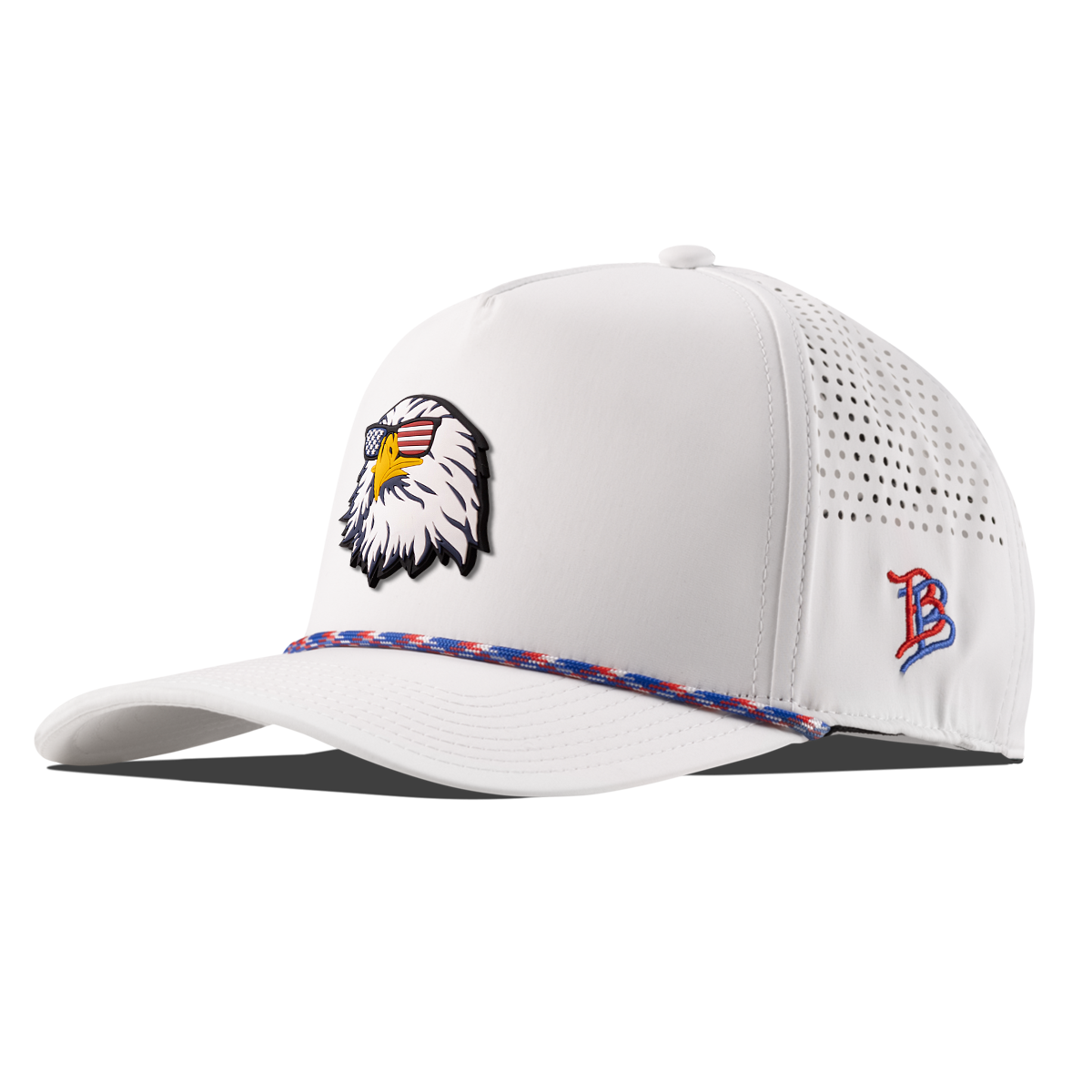 Party Eagle PVC Curved 5 Panel Rope Back White/RWB