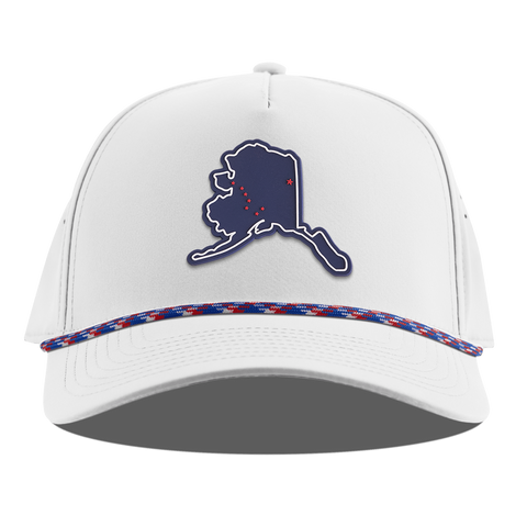 Alaska Patriot Series Curved 5 Panel Rope White RWB