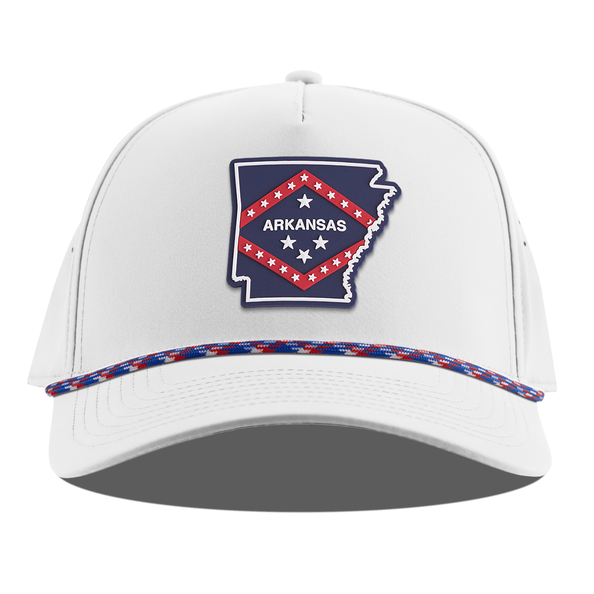 Arkansas Patriot Series Curved 5 Panel Rope White RWB