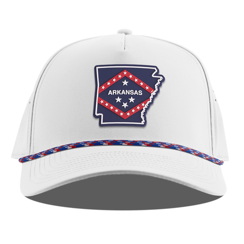 Arkansas Patriot Series Curved 5 Panel Rope White RWB