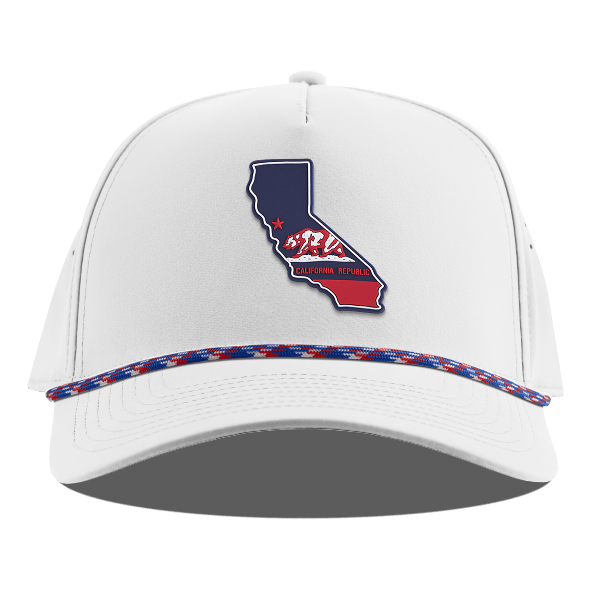 California Patriot Series Curved 5 Panel Rope White RWB
