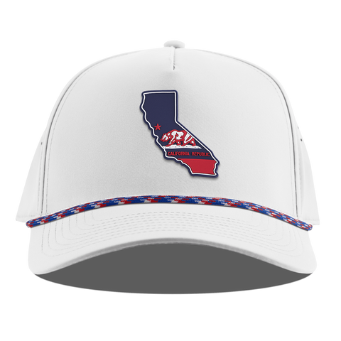 California Patriot Series Curved 5 Panel Rope White RWB