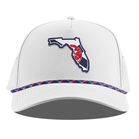 Florida Patriot Series Curved 5 Panel Rope White RWB